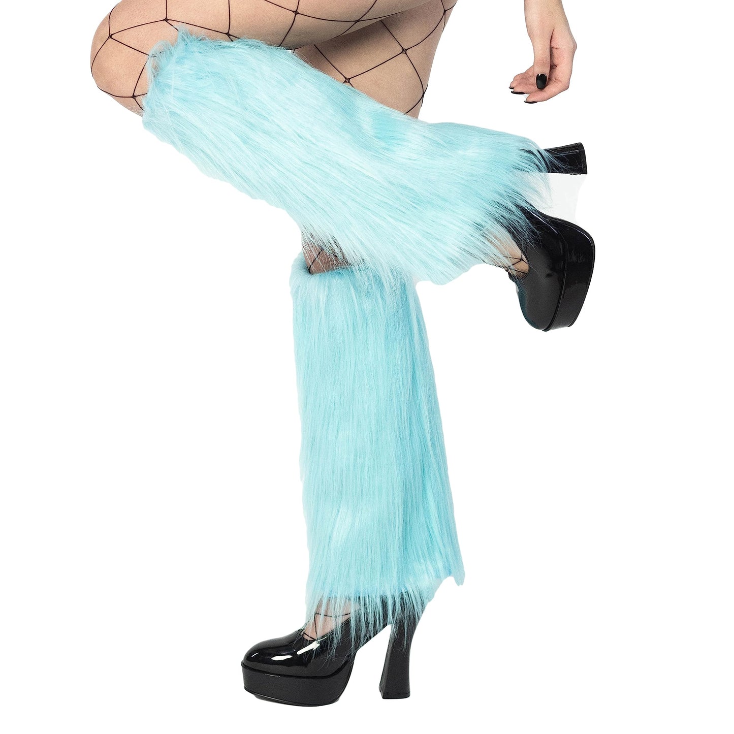 Women's Boot Cuff Cover for Party Costumes Furry Festival Leg Warmers, Turquoise
