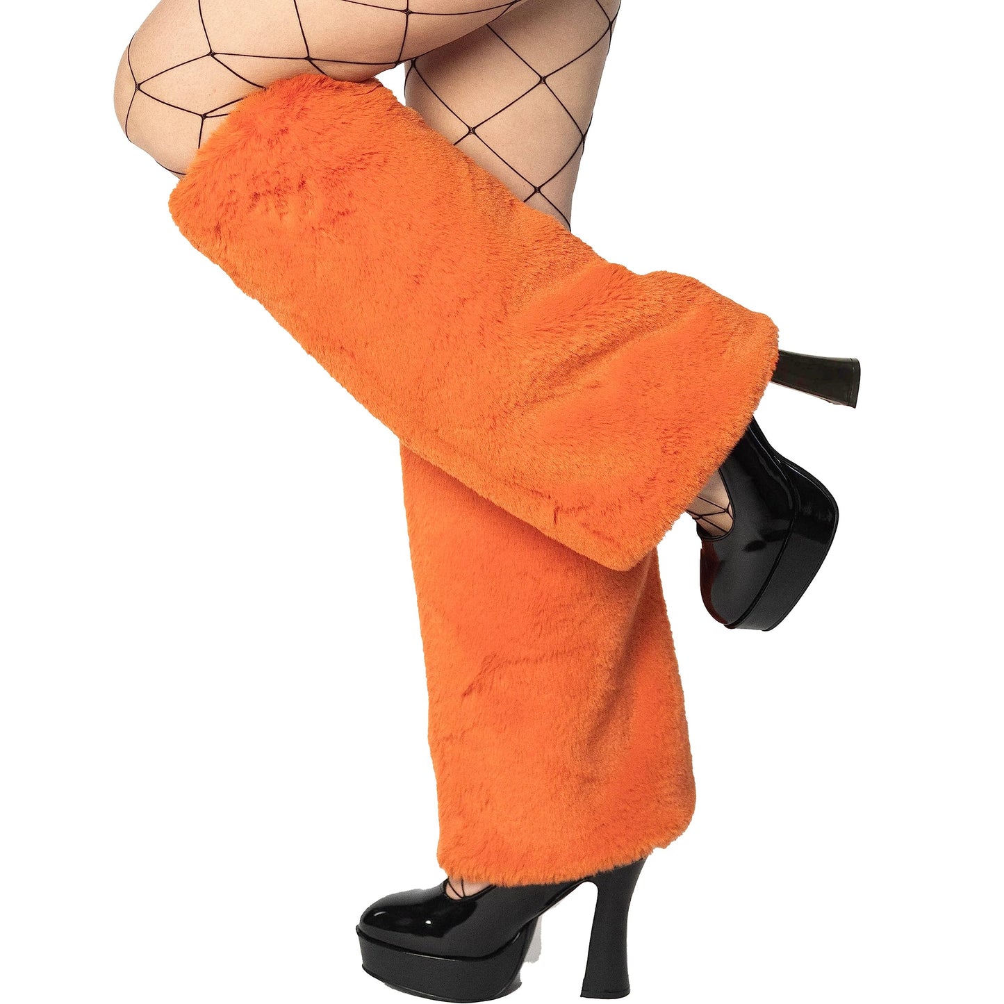 Women's Boot Cuff Cover for Party Costumes Furry Festival Leg Warmers, Neon Orange