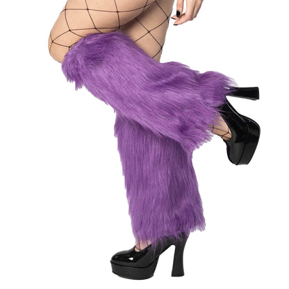 Women's Boot Cuff Cover for Party Costumes Furry Festival Leg Warmers, Purple