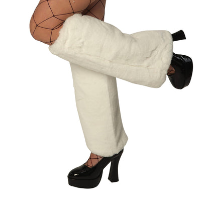 Women's Boot Cuff Cover for Party Costumes Furry Festival Leg Warmers, White