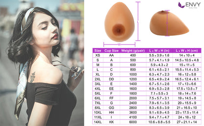 Envy Body Shop Silicone Breast Forms with Adhesive