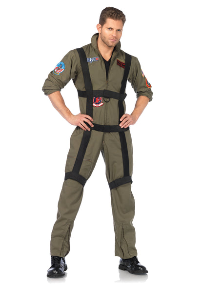 Leg Avenue Men's Top Gun Paratrooper Costume, Olive Green, XL