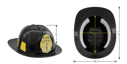 Adult Firefighter Helmet Costume Accessory – Red Fire/Black Chief Hat