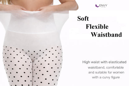 Envy Body Shop Womens Opaque Sheer Polka Dot Pantyhose