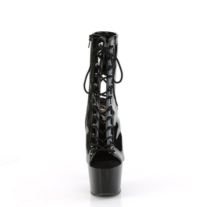 ADORE-1016 7" Heel, 2 3/4" PF Open Toe/Back Ankle Boot, Side Zip