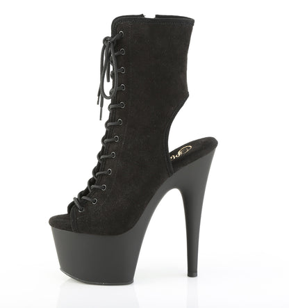 ADORE-1016 7" Heel, 2 3/4" PF Open Toe/Back Ankle Boot, Side Zip
