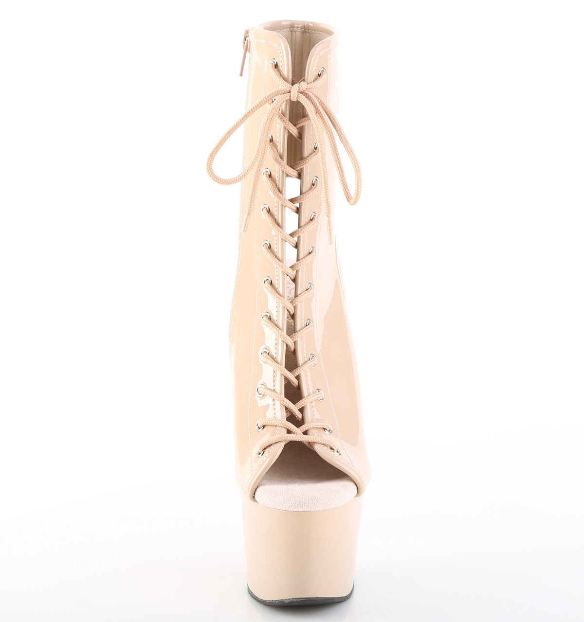 ADORE-1016 7" Heel, 2 3/4" PF Open Toe/Heel Ankle Boot, Side Zip