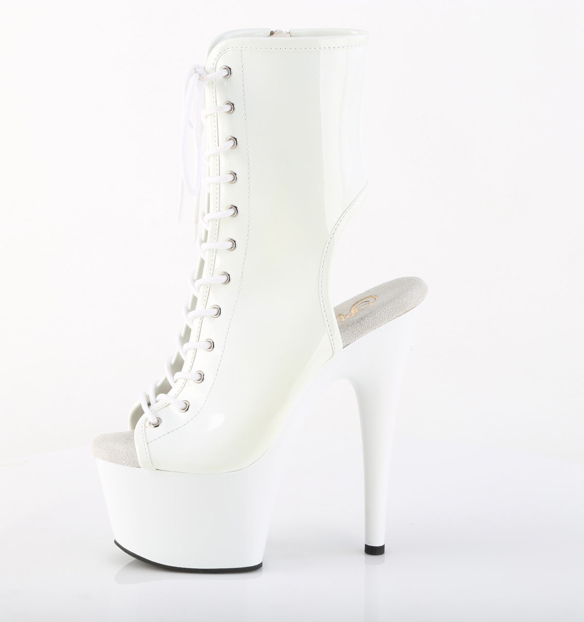 ADORE-1016 7" Heel, 2 3/4" PF Open Toe/Heel Ankle Boot, Side Zip