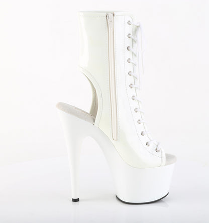 ADORE-1016 7" Heel, 2 3/4" PF Open Toe/Heel Ankle Boot, Side Zip