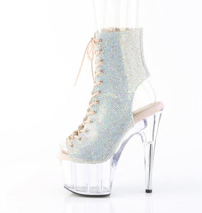 ADORE-1016C-RS 7" Heel, 2 3/4" PF Open Toe/Heel  Ankle Boot w/RS, Side Zip