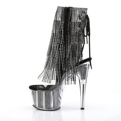 ADORE-1017SRS 7" Heel, 2 3/4" PF Lace-Up Back Ankle Boot, Side Zip