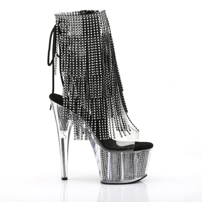 ADORE-1017SRS 7" Heel, 2 3/4" PF Lace-Up Back Ankle Boot, Side Zip