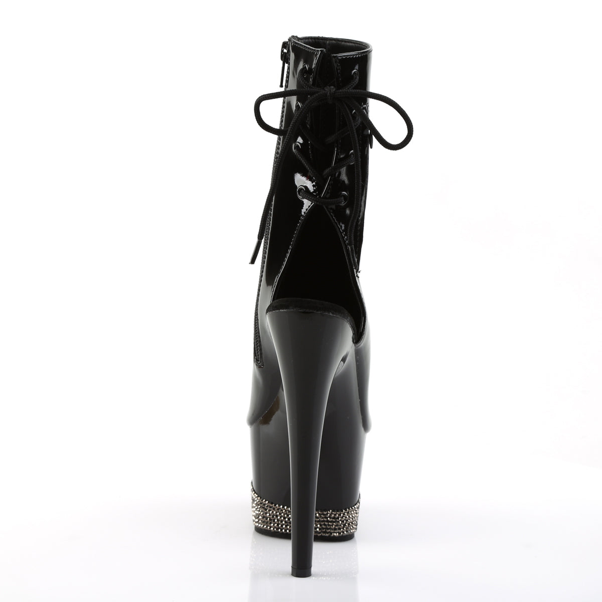 ADORE-1018-3 7" Heel, 2 3/4" PF Open Toe/Heel Ankle Boot, Side Zip