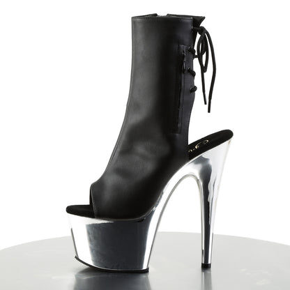 ADORE-1018 7" Heel, 2 3/4" PF Open Toe/Heel Ankle Boot, Side Zip