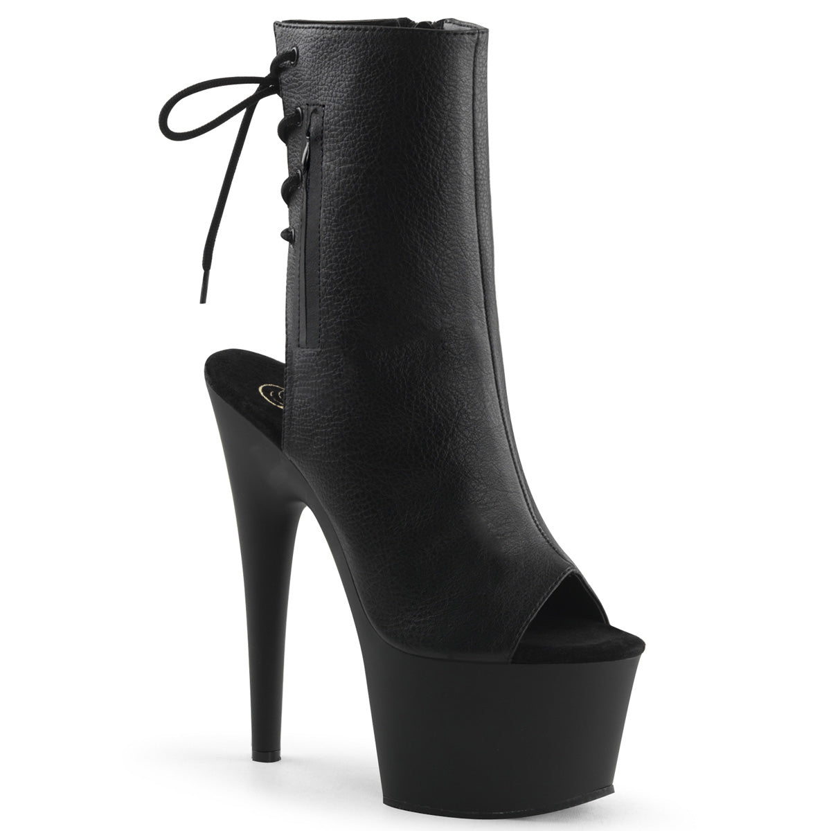 ADORE-1018 7" Heel, 2 3/4" PF Open Toe/Heel Ankle Boot, Side Zip