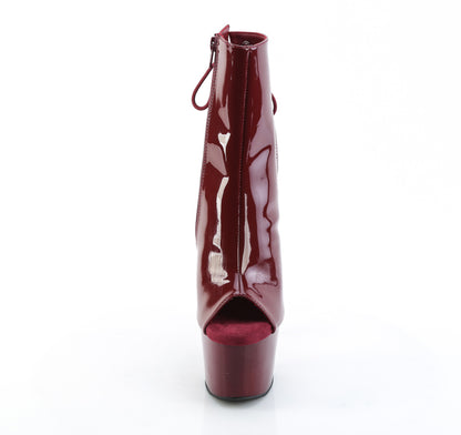 ADORE-1018 7" Heel, 2 3/4" PF Open Toe/Heel Ankle Boot, Side Zip