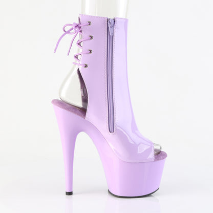 ADORE-1018 7" Heel, 2 3/4" PF Open Toe/Heel Ankle Boot, Side Zip