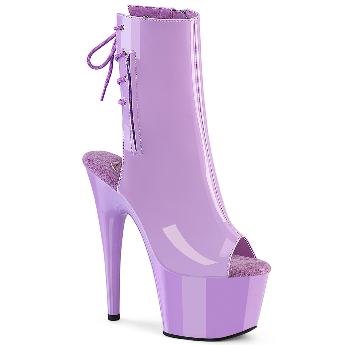 ADORE-1018 7" Heel, 2 3/4" PF Open Toe/Heel Ankle Boot, Side Zip