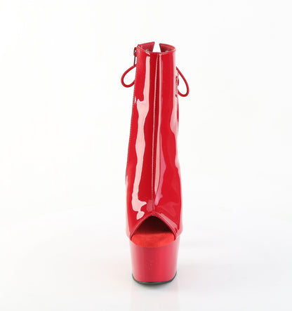 ADORE-1018 7" Heel, 2 3/4" PF Open Toe/Heel Ankle Boot, Side Zip