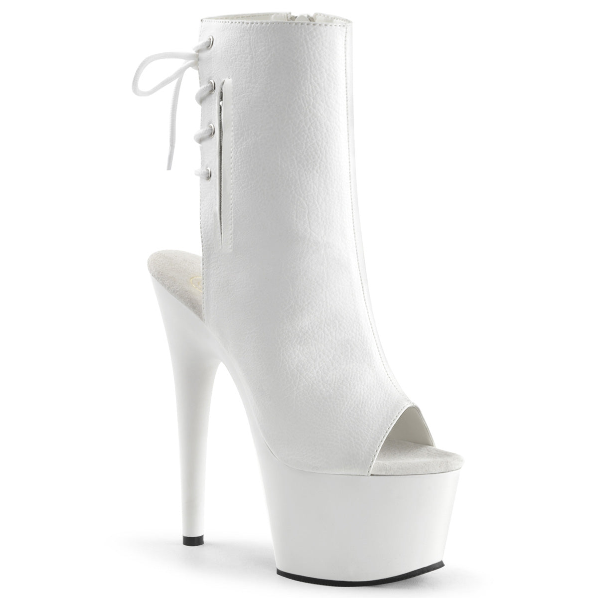 ADORE-1018 7" Heel, 2 3/4" PF Open Toe/Heel Ankle Boot, Side Zip