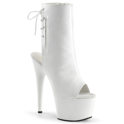 ADORE-1018 7" Heel, 2 3/4" PF Open Toe/Heel Ankle Boot, Side Zip