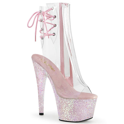 ADORE-1018C *7" Heel, 2 3/4" PF Open Toe/Heel Ankle Boot, Side Zip