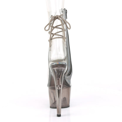 ADORE-1018CT *7" Heel, 2 3/4" Tinted PF Open Toe Ankle Boot, Side Zip