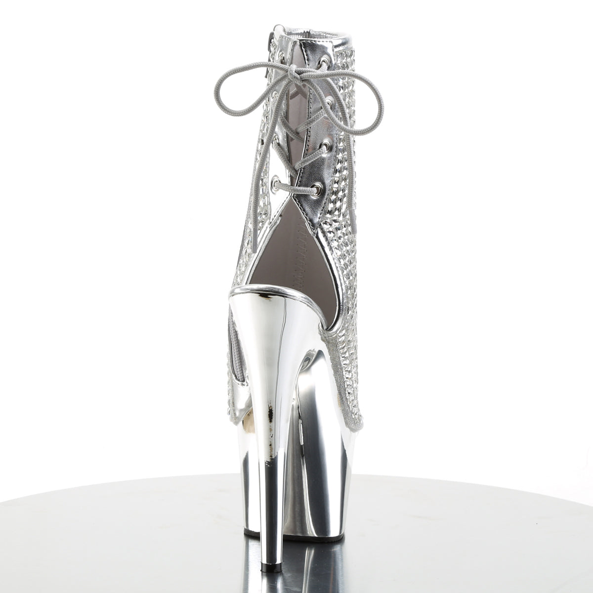 ADORE-1018DCS 7" Heel, 2 3/4" PF Open Toe/Heel Ankle Boot w/RS, Side Zip