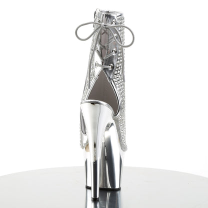 ADORE-1018DCS 7" Heel, 2 3/4" PF Open Toe/Heel Ankle Boot w/RS, Side Zip