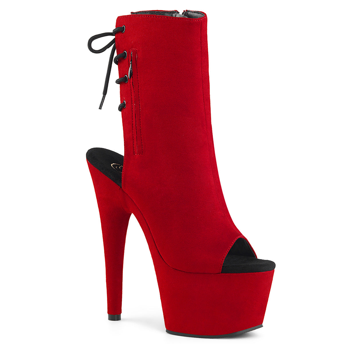 ADORE-1018FS *7" Heel, 2 3/4" PF Open Toe/Heel Ankle Boot, Side Zip