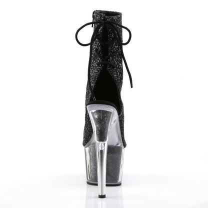ADORE-1018G 7" Heel, 2 3/4" PF Glitter Ankle Boot, Side Zip