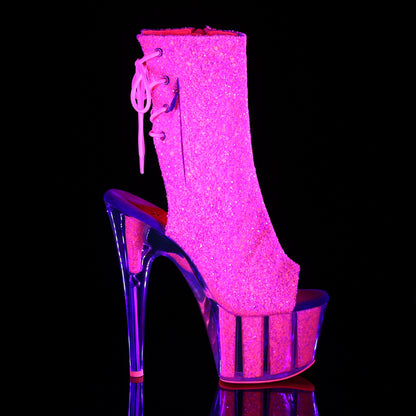 ADORE-1018G *7" Heel, 2 3/4" PF Blacklight Reactive Ankle Boot
