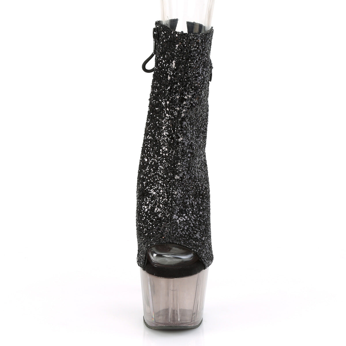 ADORE-1018GT *7" Heel, 2 3/4" Tinted PF Open Toe Ankle Boot, Side Zip