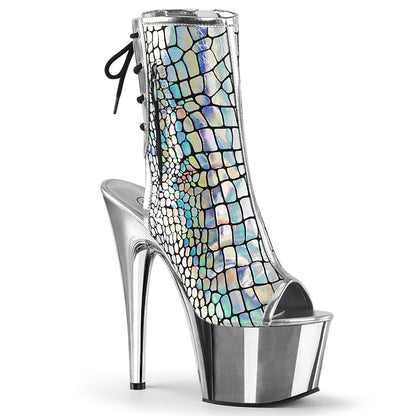 ADORE-1018HG *7" Heel, 2 3/4" PF Open Toe/Heel Ankle Boot, Side Zip