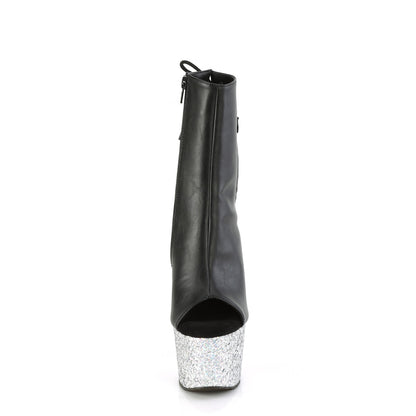 ADORE-1018LG 7" Heel, 2 3/4" PF Open Toe/Heel Ankle Boot, Side Zip