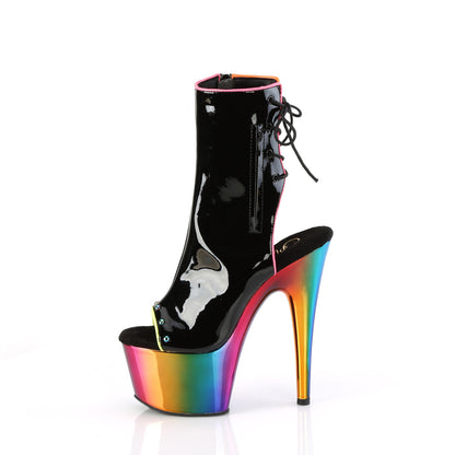 ADORE-1018RC-02 *7" Heel, 2 3/4" PF Open Toe/Back Ankle Boot, Side Zip