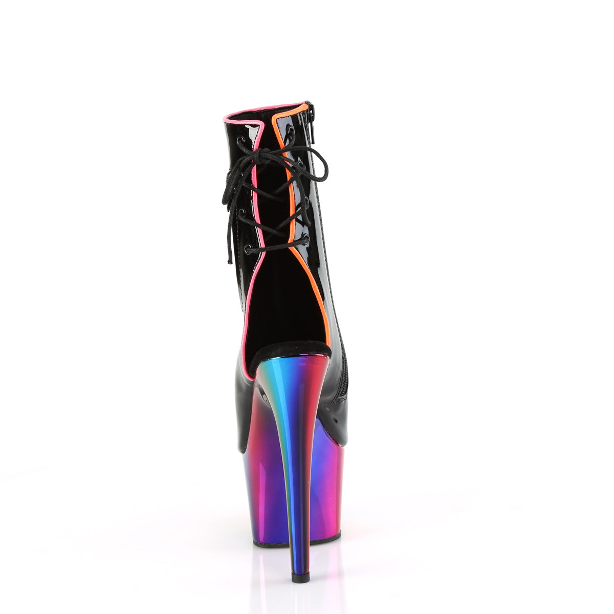 ADORE-1018RC-02 *7" Heel, 2 3/4" PF Open Toe/Back Ankle Boot, Side Zip