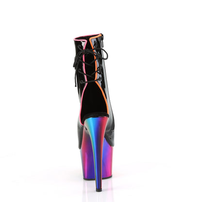 ADORE-1018RC-02 *7" Heel, 2 3/4" PF Open Toe/Back Ankle Boot, Side Zip