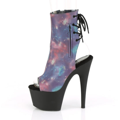 ADORE-1018REFL *7" Heel, 2 3/4" PF Open Toe/Heel Ankle Boot, Side Zip