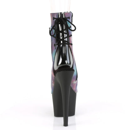 ADORE-1018REFL *7" Heel, 2 3/4" PF Open Toe/Heel Ankle Boot, Side Zip