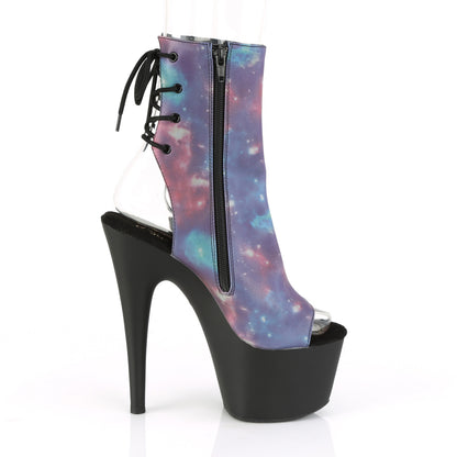 ADORE-1018REFL *7" Heel, 2 3/4" PF Open Toe/Heel Ankle Boot, Side Zip