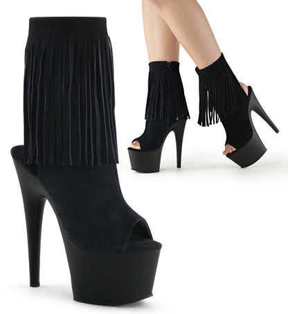ADORE-1019 *7" Heel, 2 3/4" PF Open Toe/Heel Ankle Boot, Side Zip