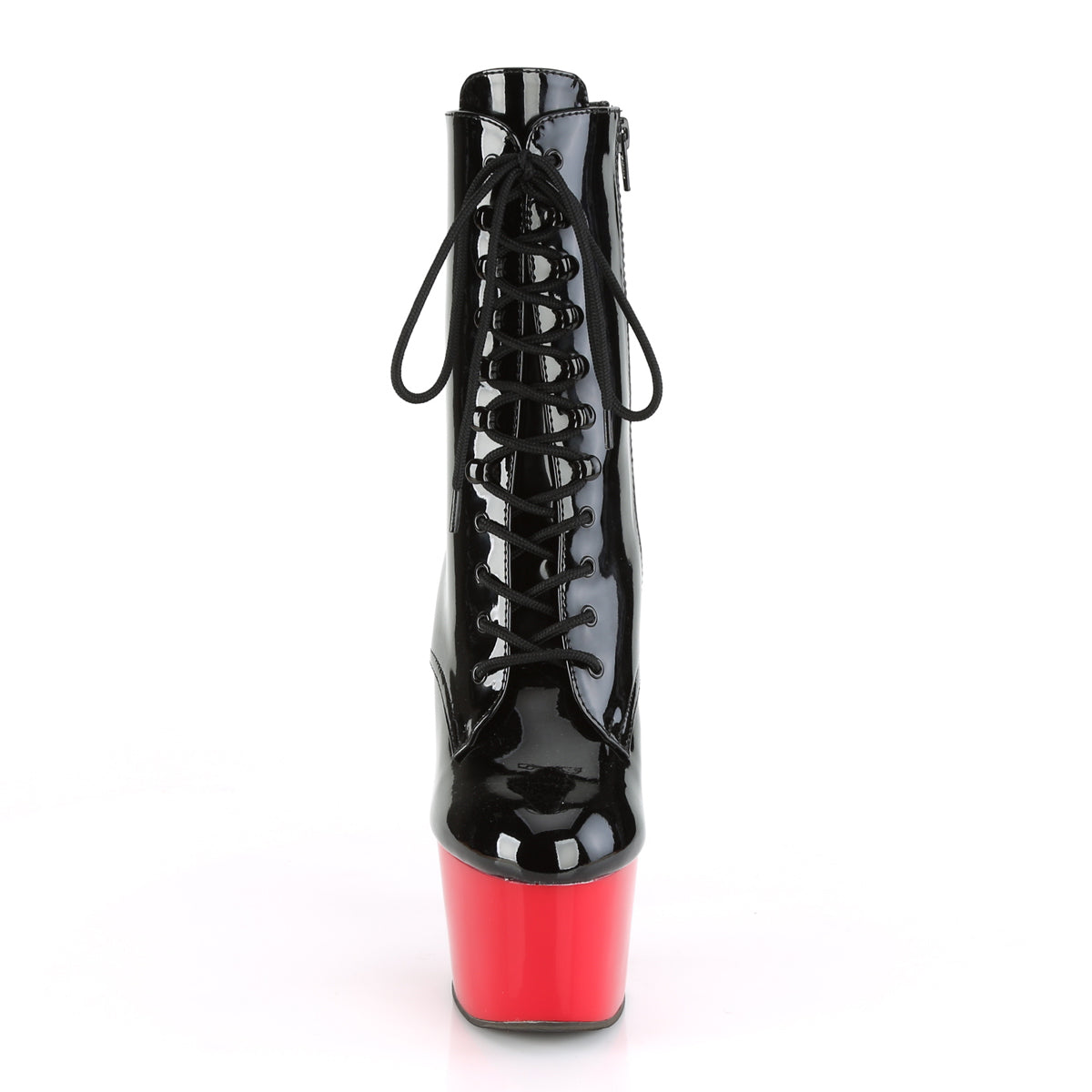 ADORE-1020 7" Heel, 2 3/4" PF Lace-Front Ankle Boot, Side Zip