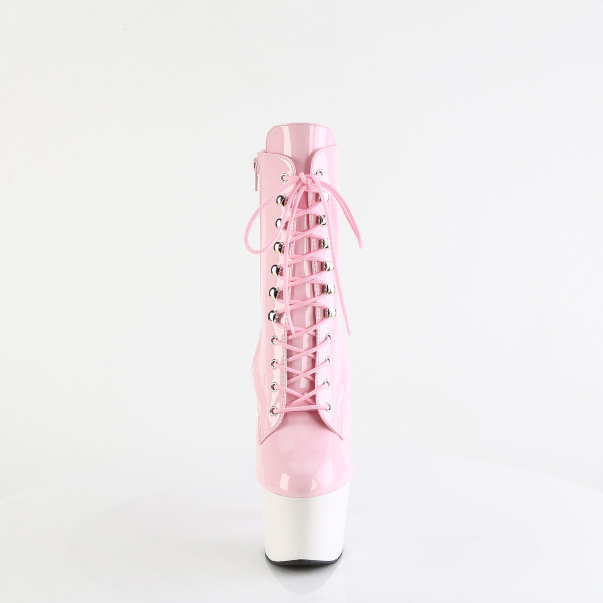 ADORE-1020 7" Heel, 2 3/4" PF Lace-up Ankle Boot, Side Zip