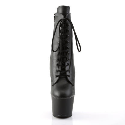 ADORE-1020 7" Heel, 2 3/4" PF Lace-up Ankle Boot, Side Zip