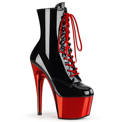 ADORE-1020 7" Heel, 2 3/4" PF Lace-Up Ankle BT, Side Zip