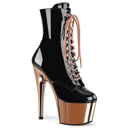 ADORE-1020 7" Heel, 2 3/4" PF Lace-Up Ankle BT, Side Zip