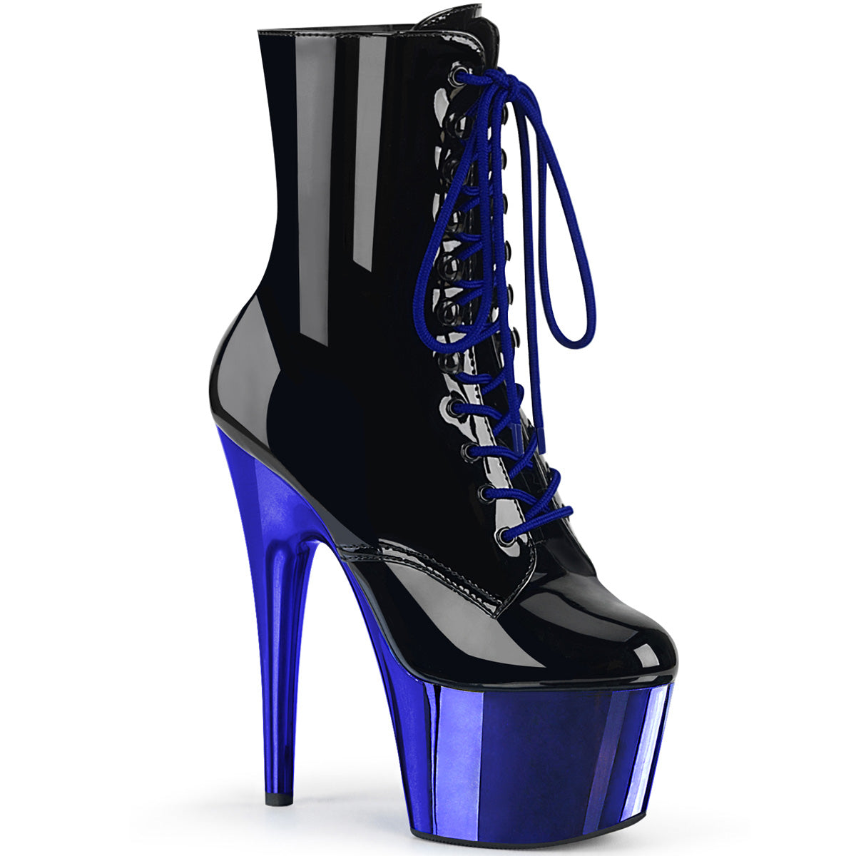 ADORE-1020 7" Heel, 2 3/4" PF Lace-Up Ankle BT, Side Zip