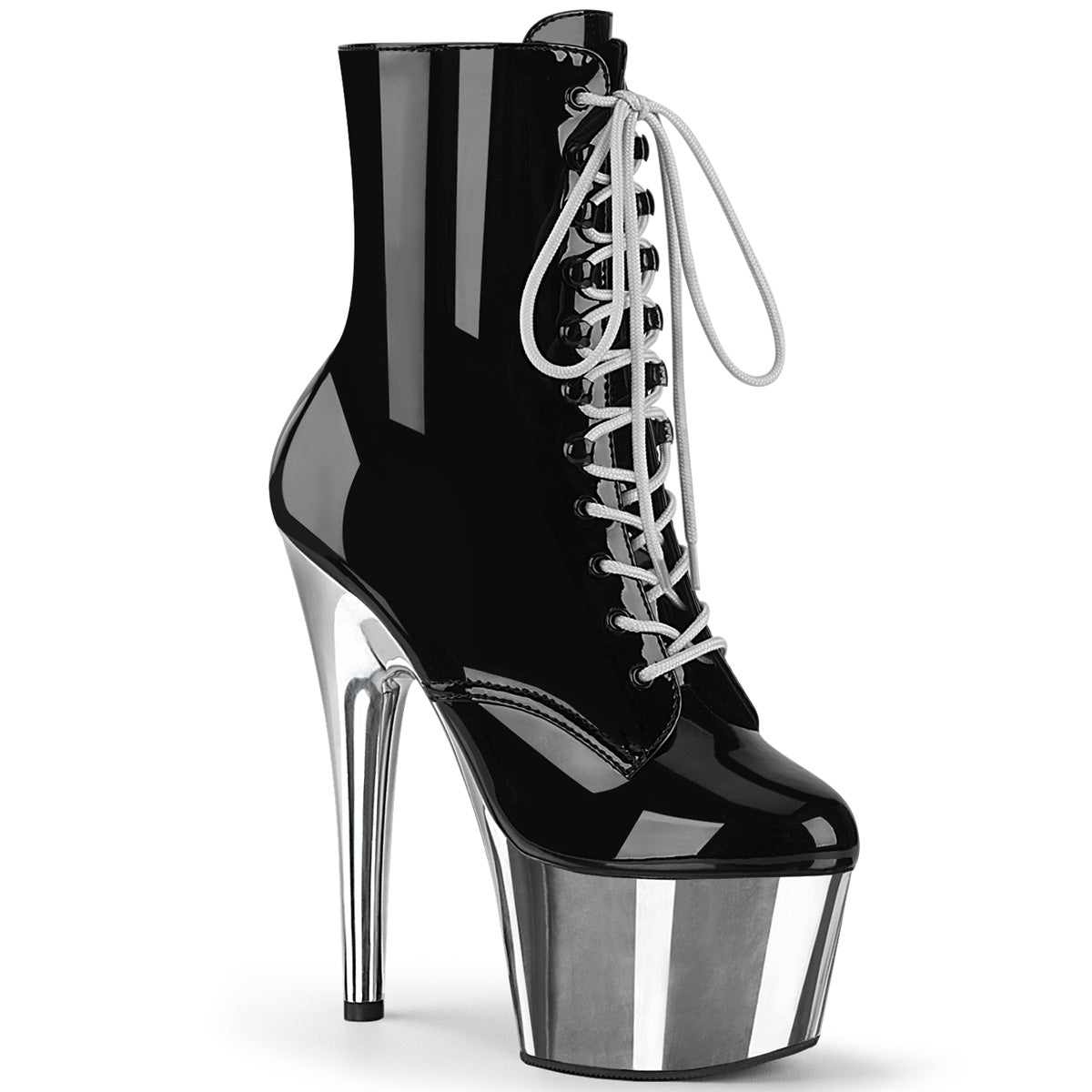 ADORE-1020 7" Heel, 2 3/4" PF Lace-Up Ankle BT, Side Zip