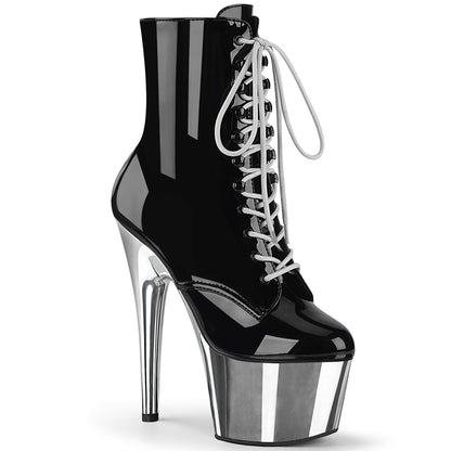 ADORE-1020 7" Heel, 2 3/4" PF Lace-Up Ankle BT, Side Zip